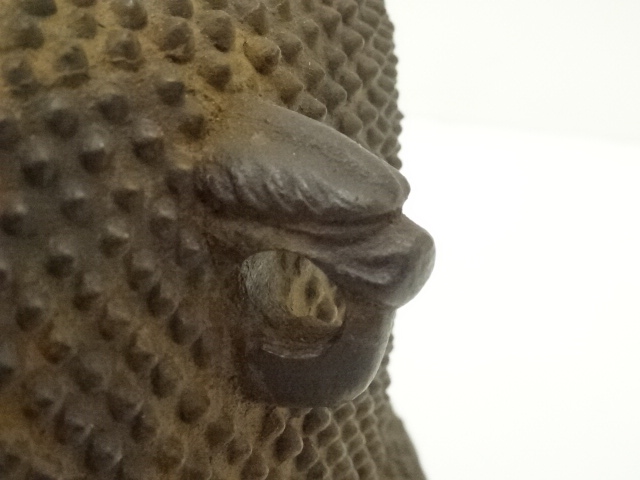  釜師　木村宗哉造　総霰紋真形羽付釜（共箱）